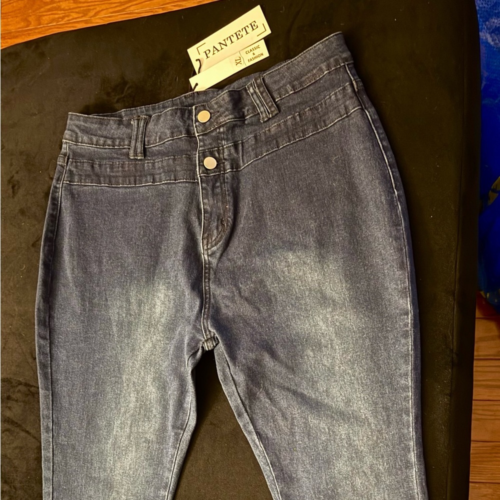 Women’s Dark Wash Blue Jeans Bell Bottom – XL – New With Tags